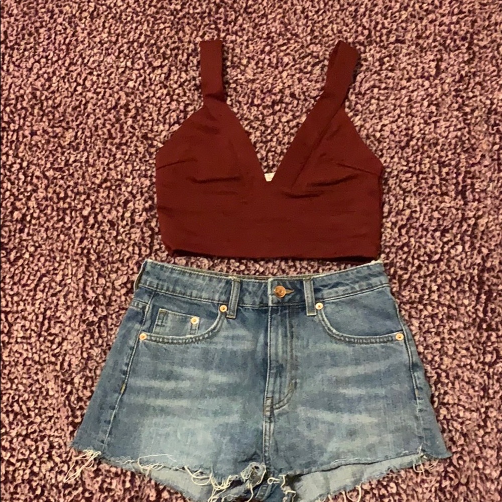 Burgundy top